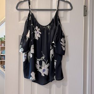 Navy blue floral shirt